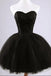 Formal lace little black dress, short homecoming prom dresses, CM0024