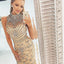 Goegeous Beaded High Neck Unique Mermaid Sexy Shinning Luxury Long Prom Dresses, WG279