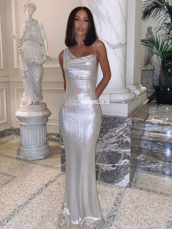 Sexy Backless Floor-length Satin Long Prom Dresses, FC6301