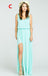 Pretty Young Junior Mint Mismatched Different Styles Side Split Chiffon Cheap Long Bridesmaid Dresses, WG197
