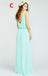 Pretty Young Junior Mint Mismatched Different Styles Side Split Chiffon Cheap Long Bridesmaid Dresses, WG197