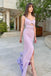 Long Spaghetti Straps Sexy Slit Mermaid Prom Dresses, OB109