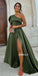 A-line One-shoulder Slit Soft Satin Bridesmaid Dress, FC7051