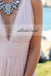V-Neck Tulle Sleeveless Bridesmaid Dress, Unique V-Back Beaded Bridesmaid Dress, Floor-Length Bridesmaid Dress, KX153