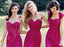 Cheap Simple Formal Chiffon Side Split Floor Length Custom Make Discount Long Bridesmaid Dresses, WG178