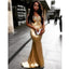 Gold Charming Mermaid Backles Prom Dresses, Sweet Heart Beaded Soft Satin Prom Dresses, KX192