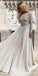 Long Sleeve Chiffon Backless A-Line Beaded Prom Dresses, FC1931