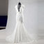 2017 Best Sale Cap Sleeves Sexy Deep V Neck Lace Backless Wedding Dresses with Short Train,220020