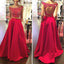 Off Shoulder Two Pieces Red Evening Prom Dresses, Sexy Open Back Party Prom Dress, Custom Long Prom Dresses, Cheap Formal Prom Dresses, 17081