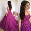 Sweet Heart Tulle A-Line Prom Dress, Applique Backless Floor-Length Prom Dress, KX229