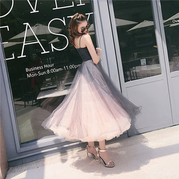 Spaghetti Straps A-Line Homecoming Dresses, Tulle Backless Charming Homecomin Dresses, KX322