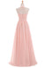 Chiffon Sleeveless Bridesmaid Dress, A-Line Halter Floor-Length Bridesmaid Dress, LB0352