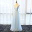 Long Bridesmaid Dress, Tulle Bridesmaid Dress, Half Sleeve Bridesmaid Dress, A-Line Dress for Wedding, V-Neck Bridesmaid Dress, Floor-Length Bridesmaid Dress, LB0368