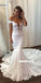 Popular Lace Off Shoulder Sexy Mermaid Wedding Dresses, FC3864
