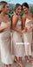 Sapghetti Straps Backless Silk Elastic Satin Tea-Length Bridesmaid Dress, FC3983