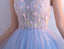 Tulle Lace Homecoming Dress, Applique Backless Homecoming Dress, LB0420