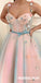 Princess Applique A-Line Spaghetti Straps Tulle Charming Prom Dress, FC425