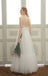 Long Wedding Dress, Tulle Wedding Dress, A-Line Bridal Dress, Applique Wedding Dress, Beach Wedding Dress, Sleeveless Wedding Dress, V-Back Wedding Dress, LB0434