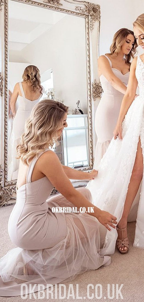 Gorgeous Mermaid Tulle Sweetheart Backless Sexy Bridesmaid Dress, FC4575