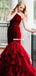 Gorgeous Velvet Mermaid One-Shoulder Backless Organza Prom Dresses, FC5360