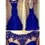Roayl Blue Cap Sleeve Low Back Mermaid Long Prom Dress, WG570