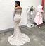 Sexy Backless Mermaid Prom Dress, Elegant Lace Long Sleeve Prom Dress, KX592
