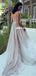 Sparkle A-line Spaghetti Straps V-neck Backless Prom Dresses, FC6026