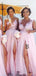 Mismatched Chiffon A-line Cap Sleeves Lace Bridesmaid Dress, FC6124