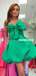 Sweetheart A-line Green Satin Princess Homecoming Dress, FC6137