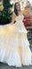 Adorable Puffy A-line Tulle V-neck Spaghetti Straps Prom Dresses, FC6484