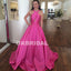 Newest Satin A-Line Prom Dresses, Simple Design Backless Prom Dresses, KX667