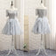 Short Homecoming Dress, Tulle Homecoming Dress, Lace Homecoming Dress, Off Shoulder Junior School Dress, Knee-Length Graduation Dress, Short Sleeve Homecoming Dress, LB0667