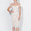 Short Off Shoulder Lace Bridesmaid Dress, Tea-Length Backless Mermaid Bridesmaid Dress, LB0706