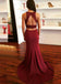 Sexy Mermaid Two Pieces Prom Dress, Sleeveless Open-Back Lace Top Prom Dress, KX735