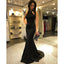 Black Charming Jersey Prom Dresses, Backless Mermaid Beaded Prom Dresses, KX768