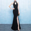 Jersey Mermaid Prom Dress, Side Split Beading Prom Dress, Sleeveless Party Dresses, LB0769