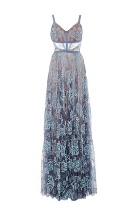 Lace Prom Dress, V-Neck Backless Prom Dress, Beaded Sleeveless Prom Dress, LB0773