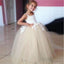 Tulle Applique Spaghetti Straps Backless Flower Girl Dresses, Lovely Tutu Dresses, FGS007