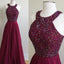 Simple Halter Burgundy Evening Prom Dresses, Custom Long Prom Dresses, Wedding Party Dresses,Long Bridesmaid Dress, PD0084