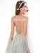 Applique Tulle Prom Dress, Beautiful Prom Dress, Backless V-Neck A-Line Party Dresses, LB0885