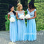 Boat Neckline Beaded Bridesmaid Dress, Chiffon Backless Cap Sleeve Floor-Length Bridesmaid Dress, LB0927