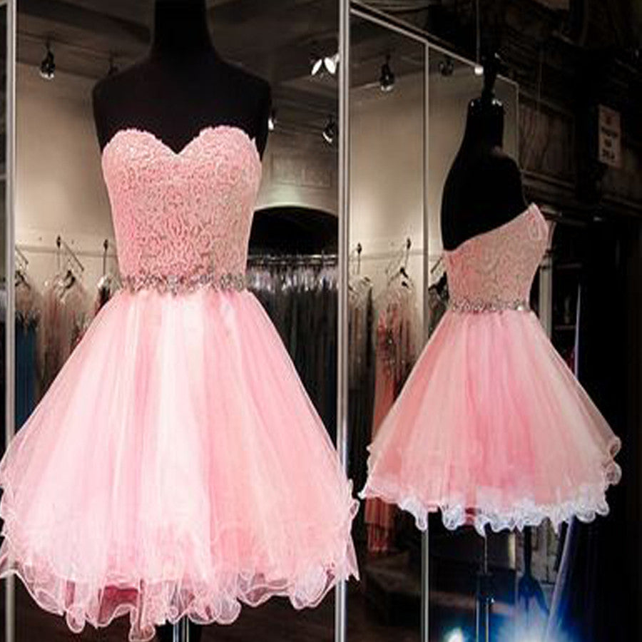 Blush pink strapless sweetheart mini simple tight lovely freshman homecoming prom gown dress,BD0096