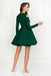 Forest Green A-line Jersey Long Sleeve Homecoming Dress, FC1866