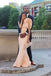 Satin One Shoulder Backless Mermaid Sleeveless Long Prom Dresses, KX1623