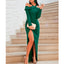 Sheath Long Sleeve Floor-Length Slit Prom Dresses, FC1870