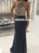 Honest Beaded Spaghetti Straps Prom Dresses, Mermaid Jersey Sleeveless Prom Dresses, KX1070