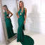 Green Convertible Backless Dresses, Mermaid Jersey Sexy Long Prom Dresses, KX1229