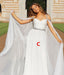 Charming Chiffon A-line Sweetheart Beaded Prom Dress  with A long Train, FC4549