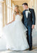 Spaghetti Straps A-Line Organza Backless Charming Bridal Dress, FC1470
