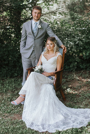 New Arrival Lace Mermaid Backless Bridal Dress, Cap Sleeve Beaded Wedding Dress, FC1622